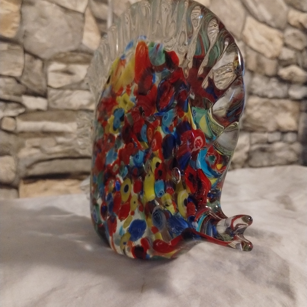 Vintage Murano Millefiori angelfish figurine
